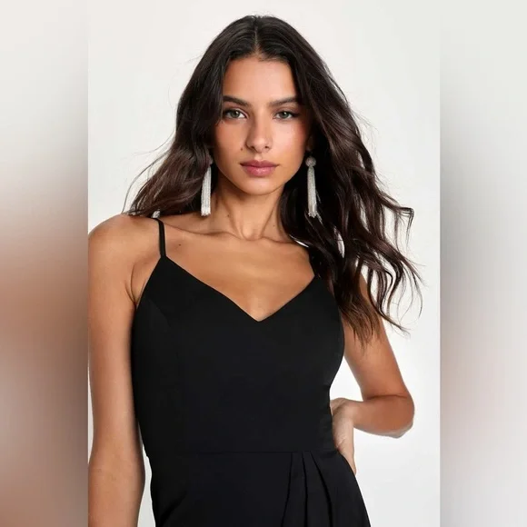 LULU’S Reinette Black Midi Dress - Picture 2 of 6